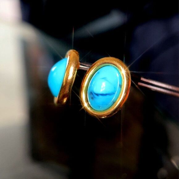 Turquoise Color Earrings - Picture 4 of 6